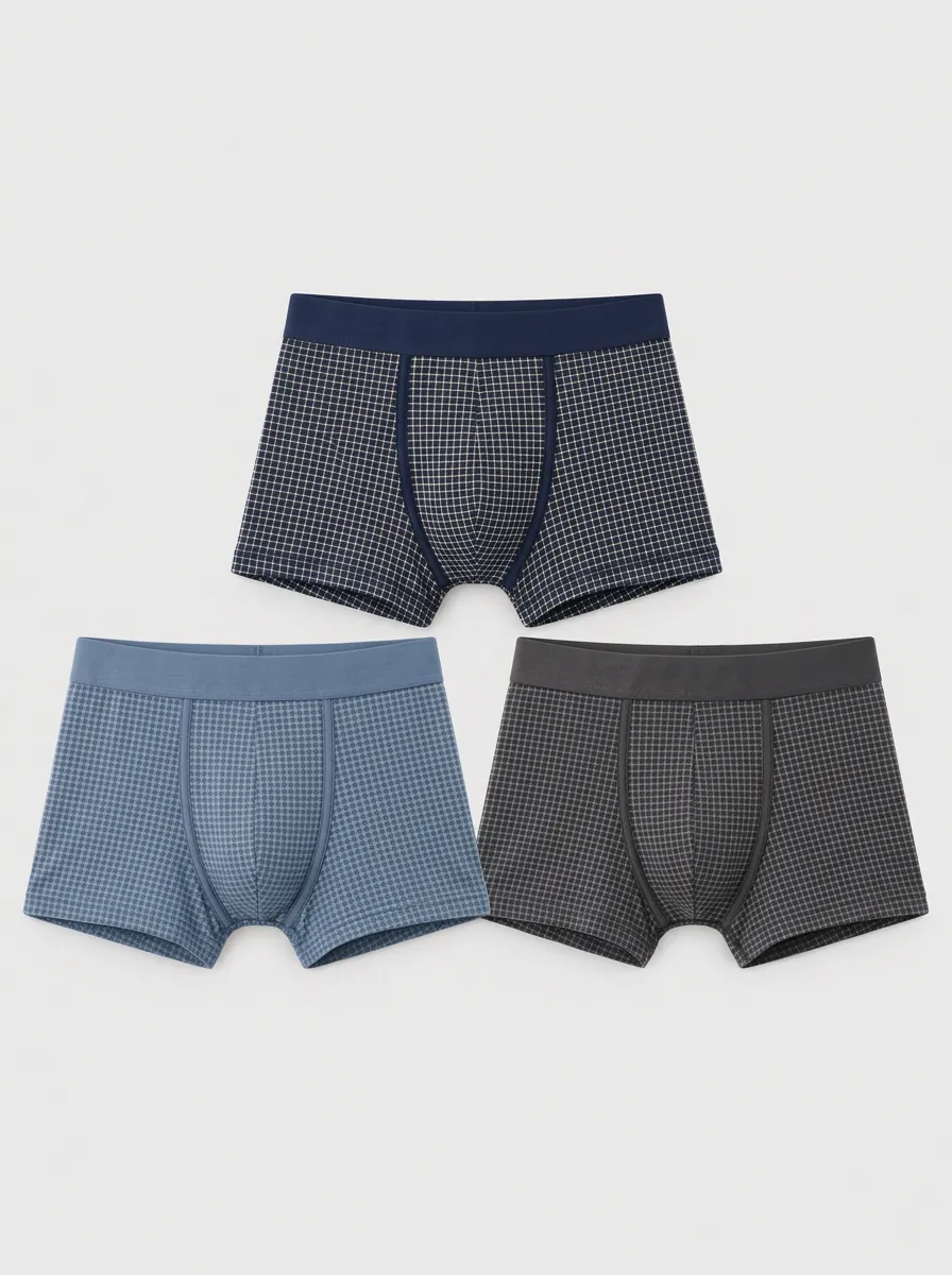 Men's Geometric Trunk Briefs 3-Pack