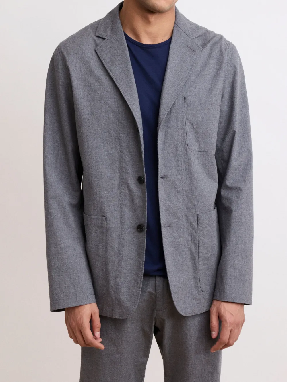 Men's Heather Grey Cotton Jacket