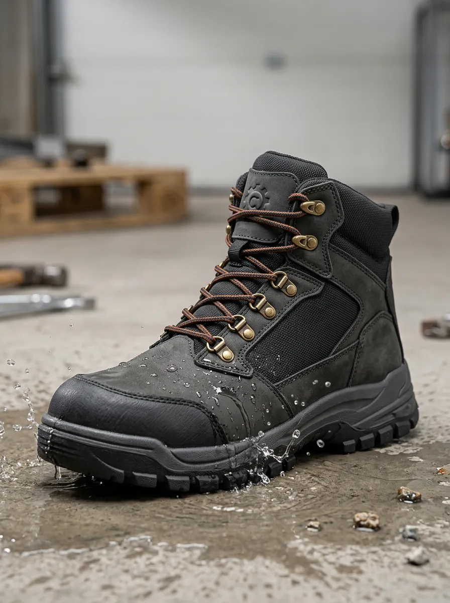 Men's Waterproof Industrial Traction Utility Work Boots