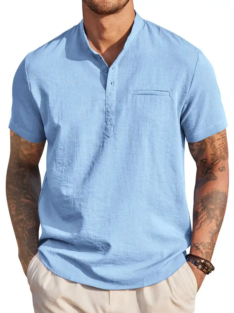 Soft Weave Henley Woven Shirt