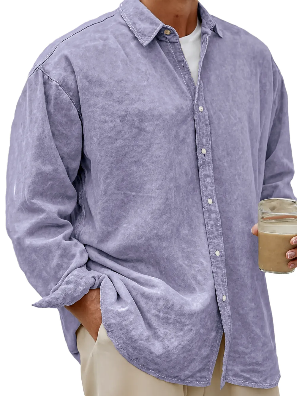 Lyocell Blend Long Sleeve Shirt