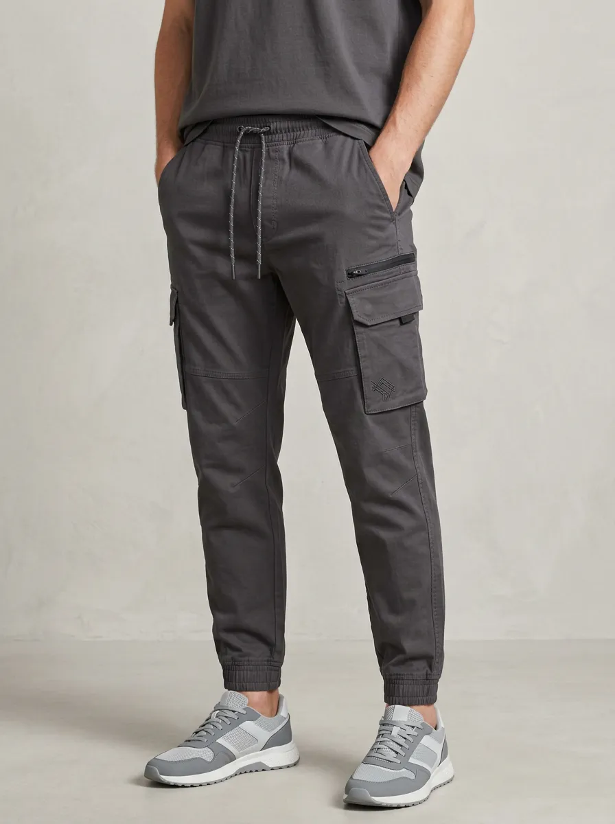 Contemporary Graphic Print Classic Look Men's Cargo Jogger Pants