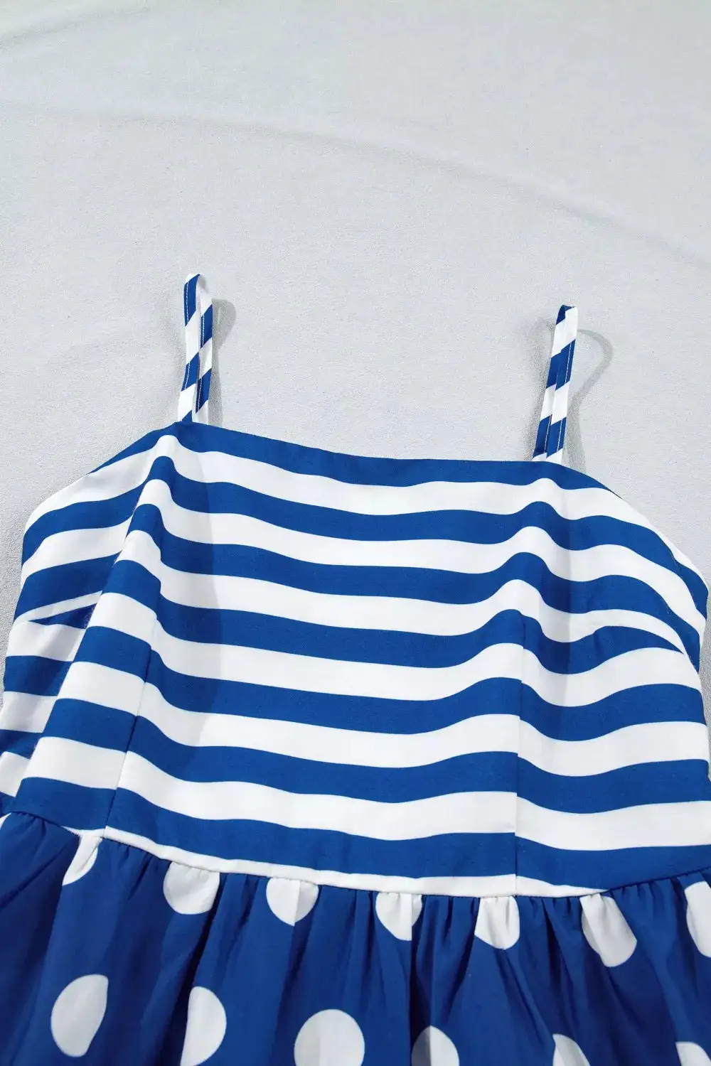 Striped Polka Dot High Waist Maxi Dress