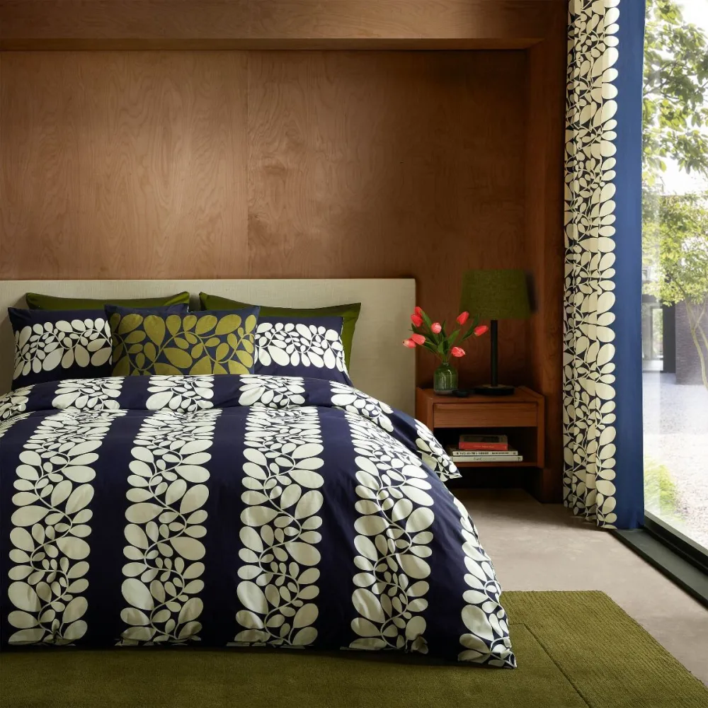 Printed Stripe Cotton Duvet Cover Set