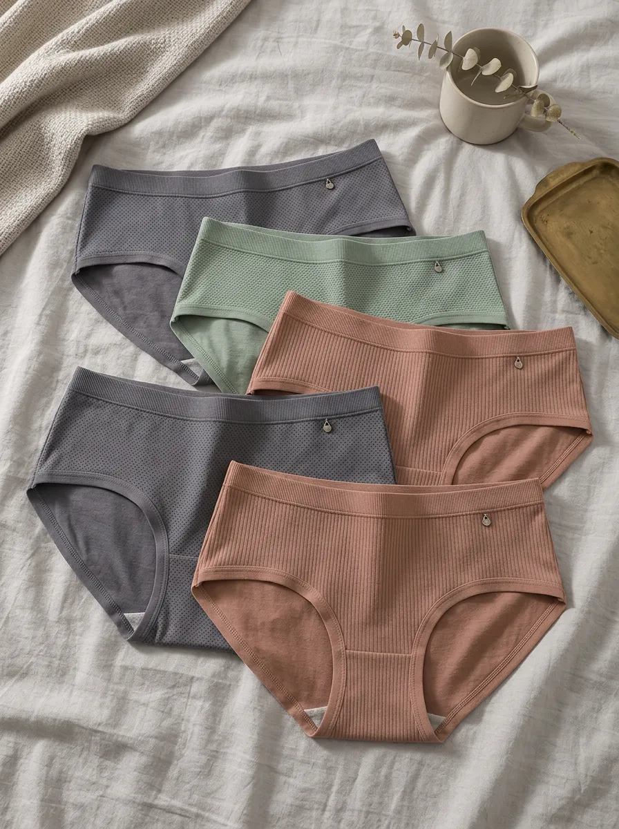 Women's Seamless Ribbed Multi-color Printed Panties Set