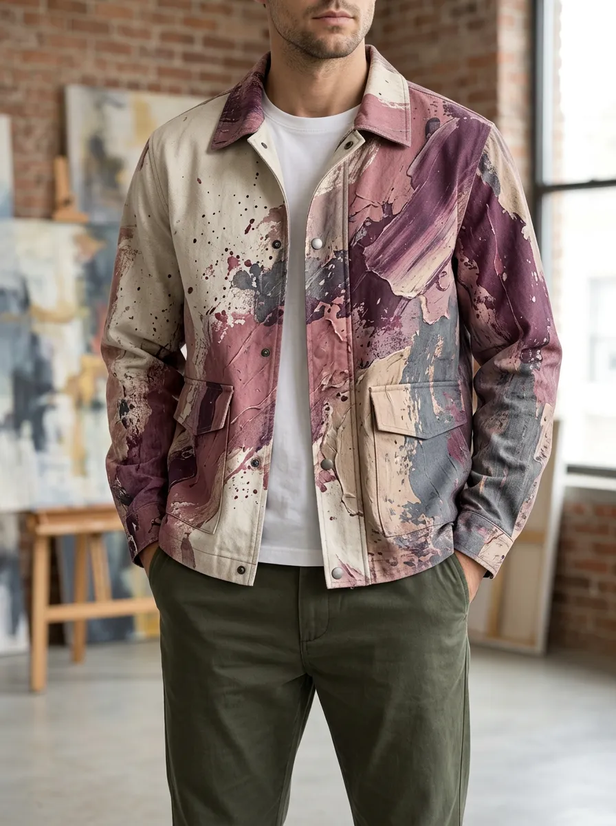 Men's Abstract Paint Splatter Rugged Vista Jacket