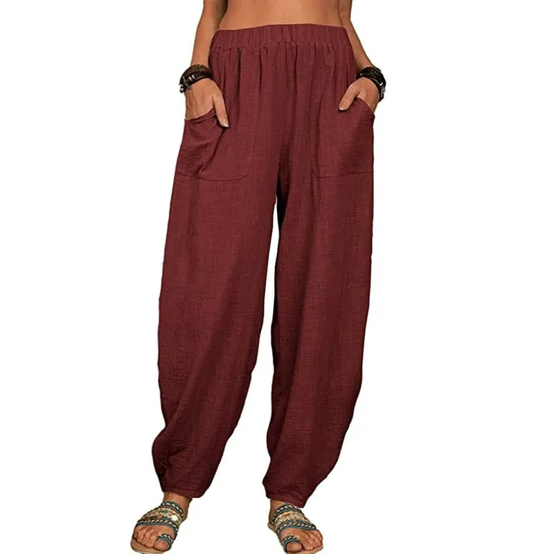 Casual Cotton-linen Harem Pants