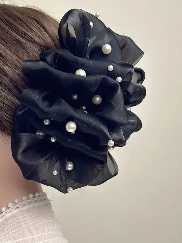 Sheer Flower Claw Clip