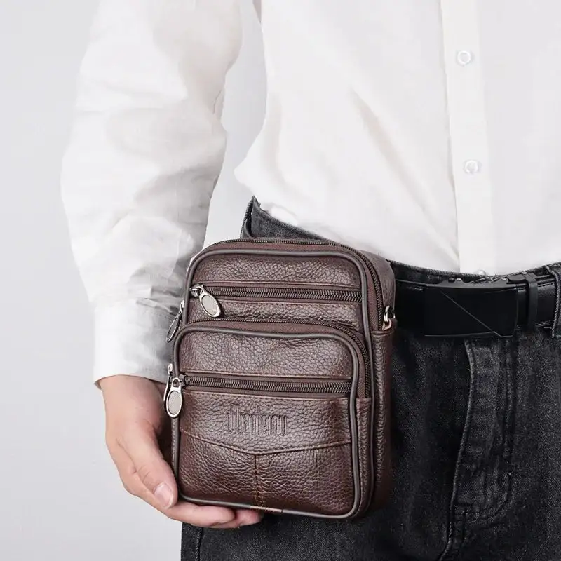 Classic Brown Leather Everyday Messenger Bag