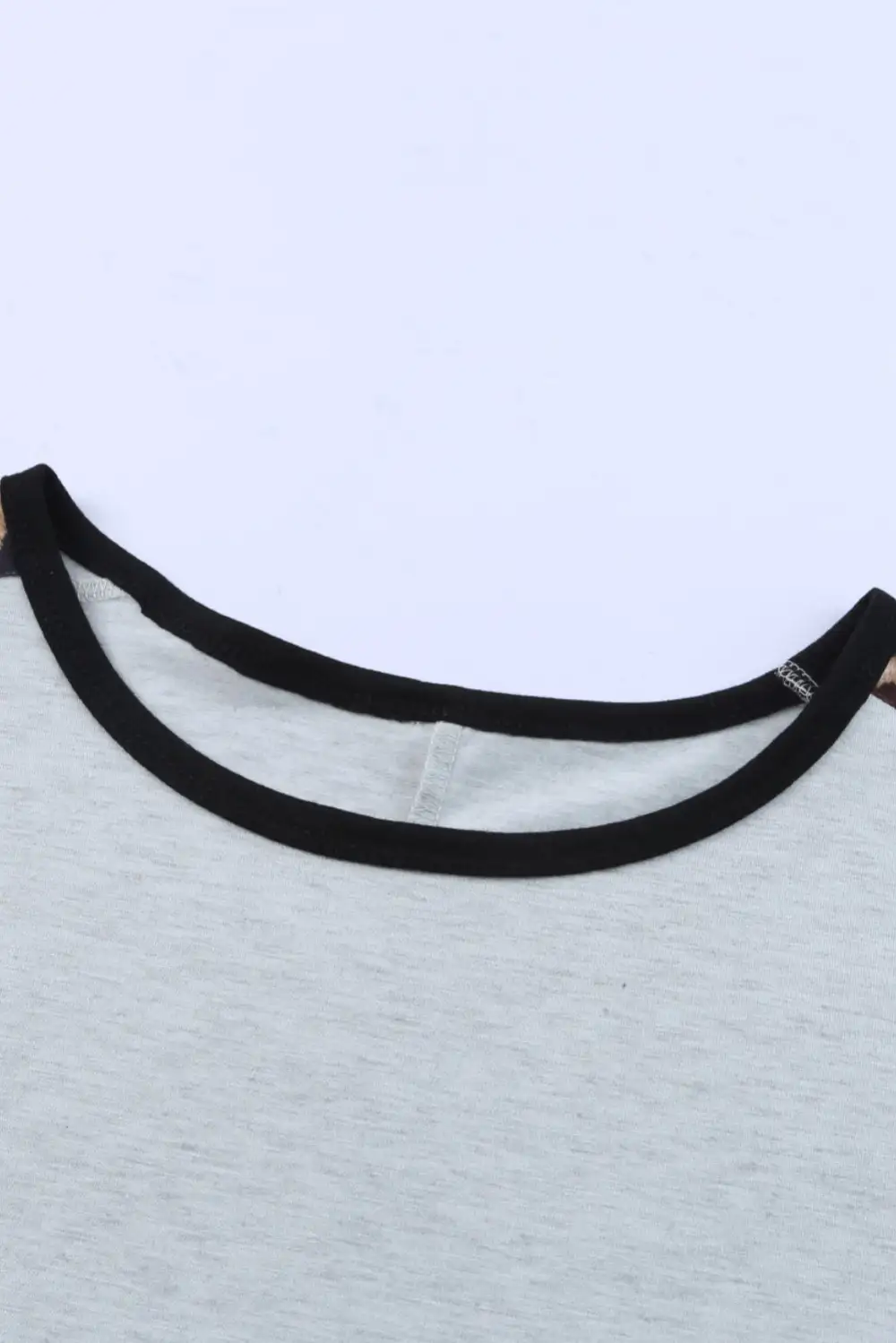 Leopard Splicing O-Neck Short Sleeve