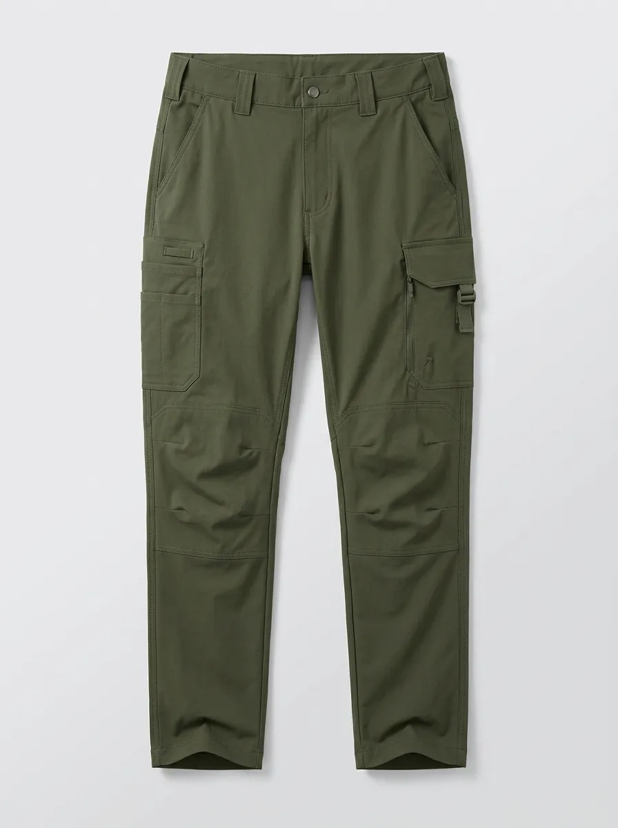 Men's Articulated-Knee Zip-Pocket Utility Cargo Pants