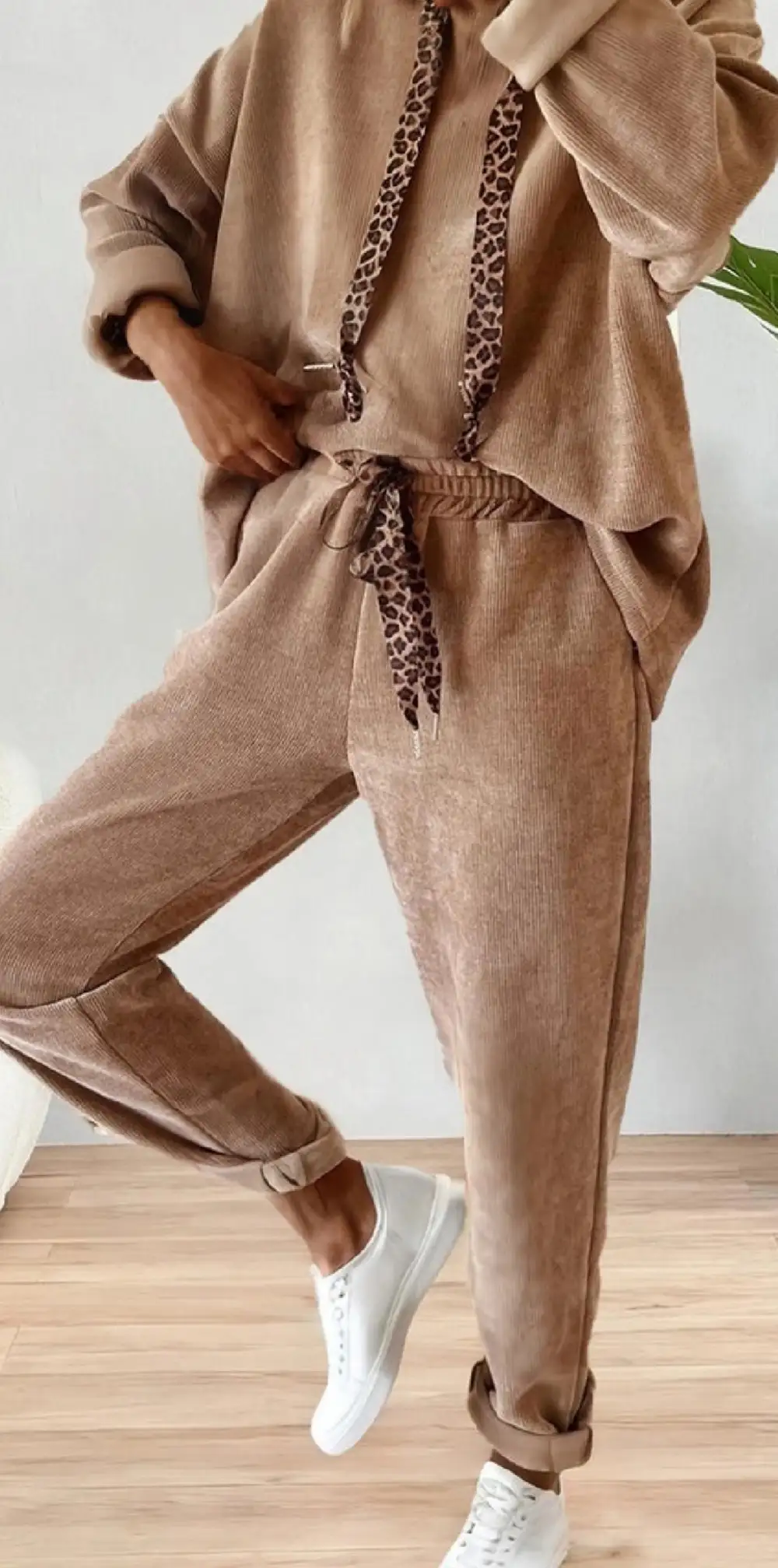 Roomy Drawstring High Waist Matching Set