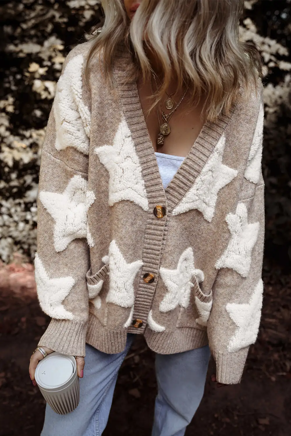 Textured Pocketed Cardigan