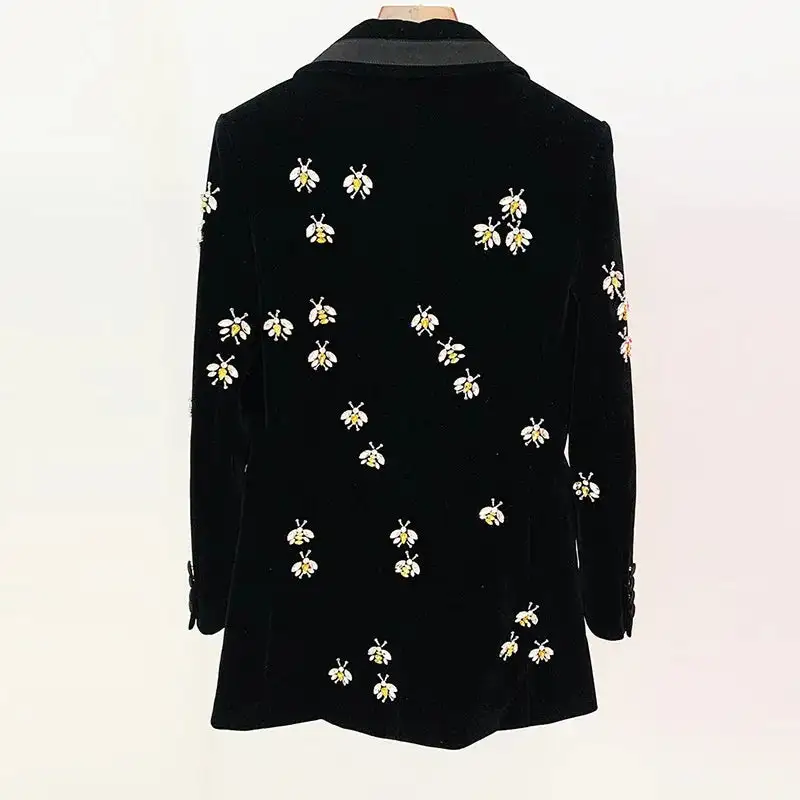 Beaded Velvet Embellished Blazer
