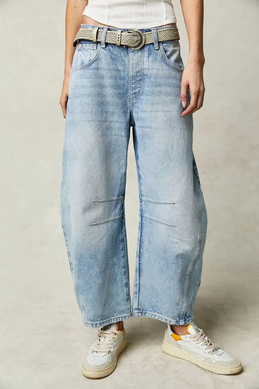 Tiered Relaxed Fit Denim Jeans