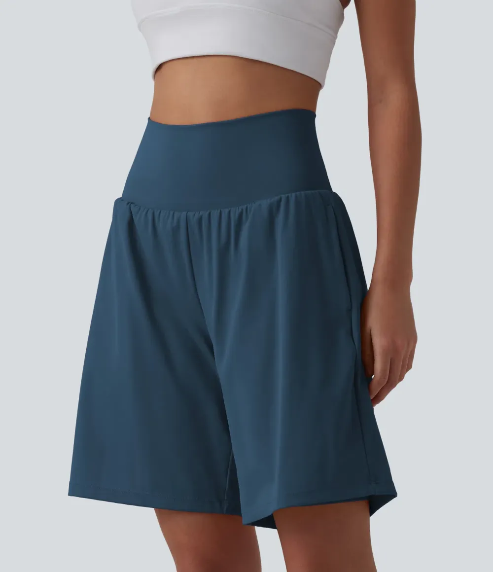 SoftlyZero Airy Super High Waisted 2-in-1 Cool Touch Yoga Shorts 9
