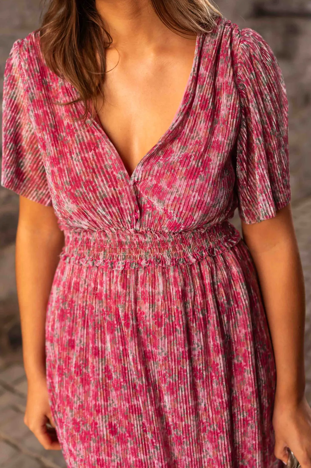 Floral Shimmer Maxi Dress