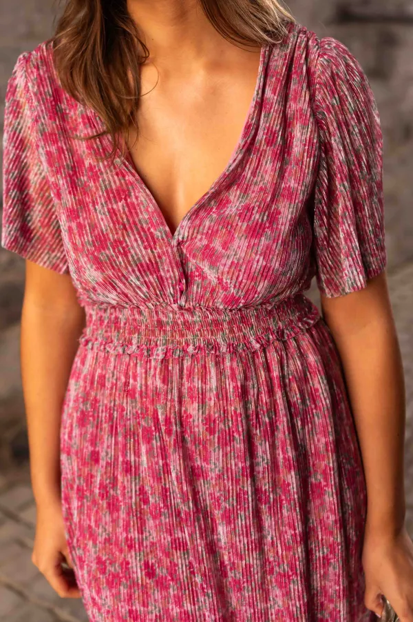 Floral Shimmer Maxi Dress