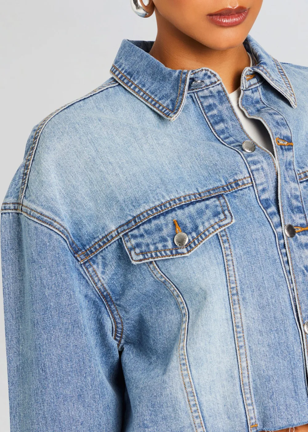 Collar Denim Jacket