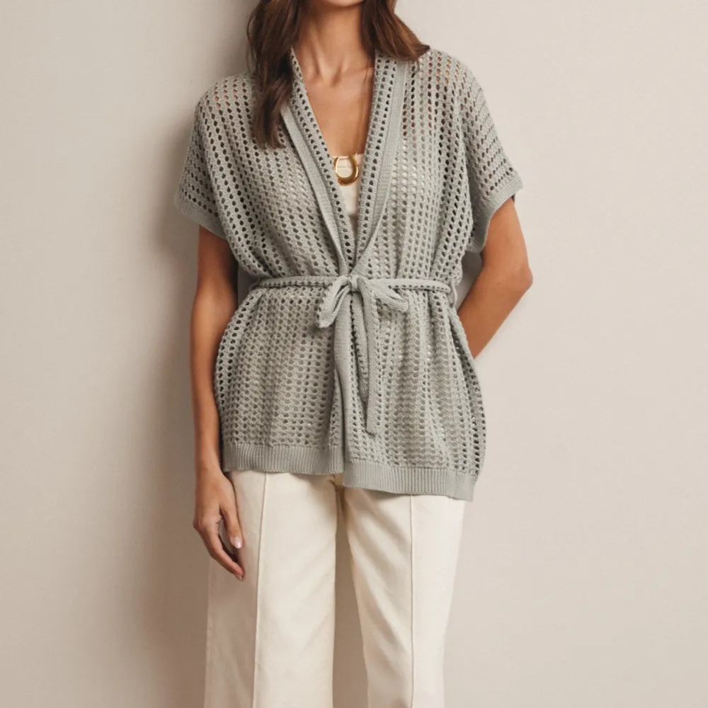 Modern Open Front Ribbed Cardigan