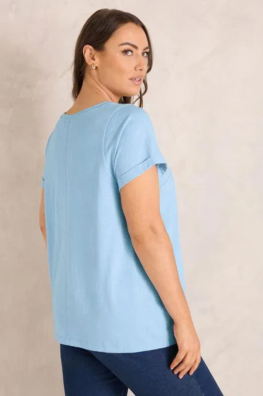 Pale Blue Cotton T-Shirt