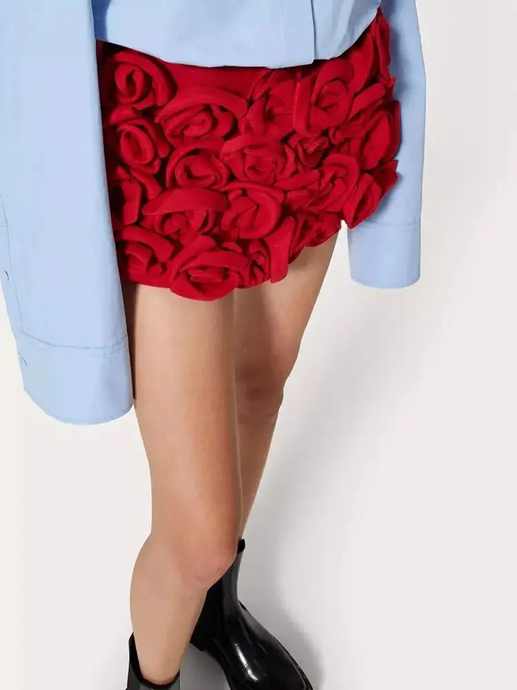 Refined Patchwork Floral Mini Skort