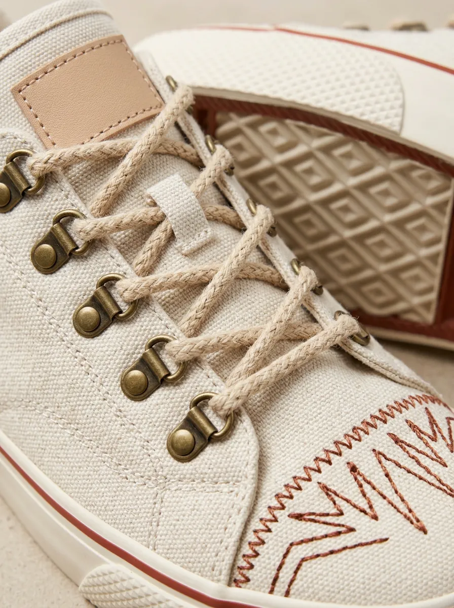 Comfort Zigzag Graphic Winter Look Men's Canvas Shoes