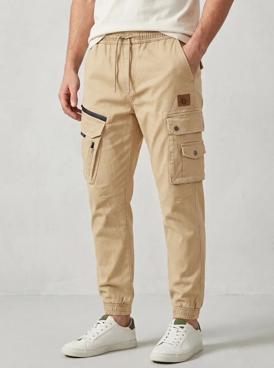 Contemporary Graphic Print Edit Men's Cargo Jogger Pants