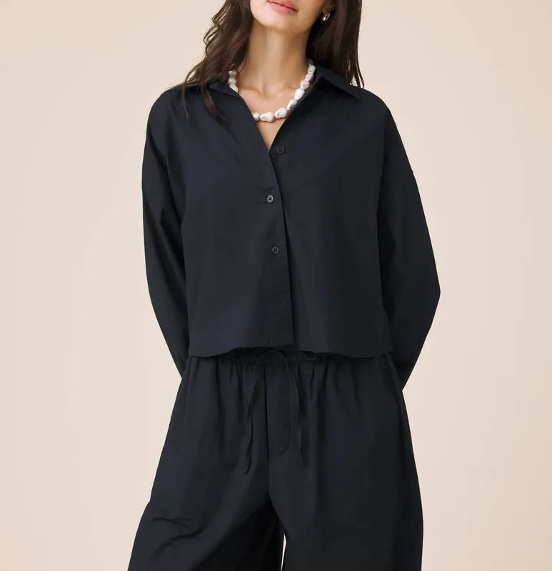 Poplin Button Down Top