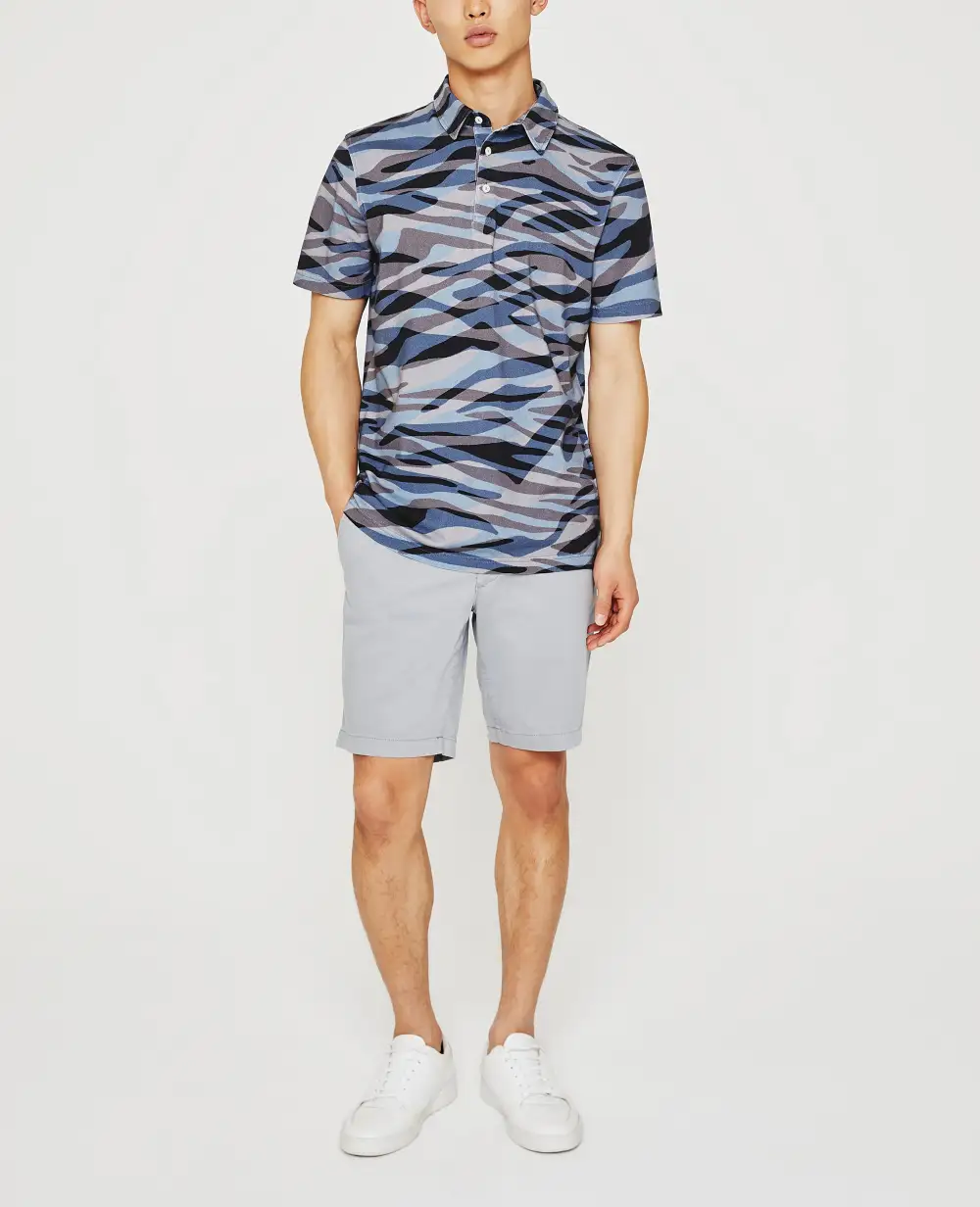Men's Self Collar Cotton Jersey Polo Shirt