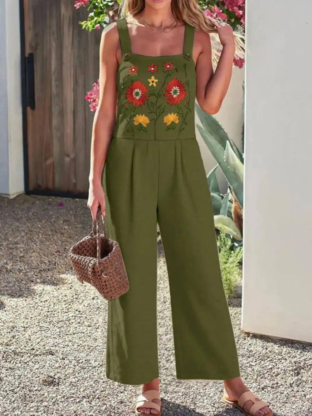 Polished Floral Wide Leg Jumpsuit