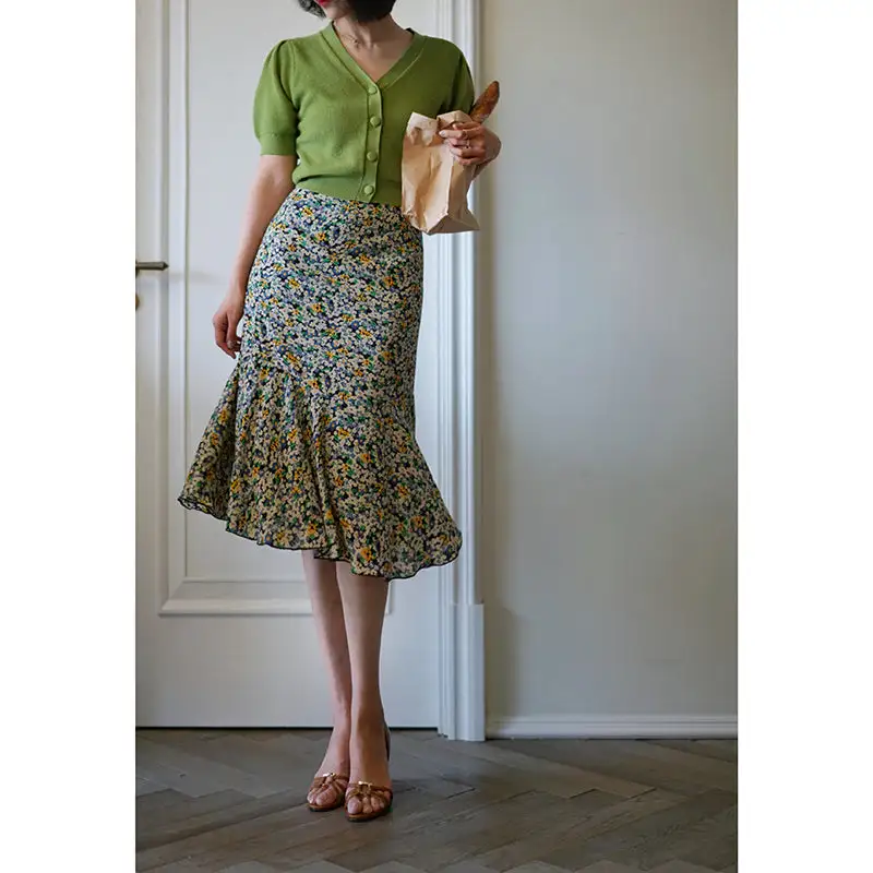 Subtle Layering Everyday Casual Polyester Skirt