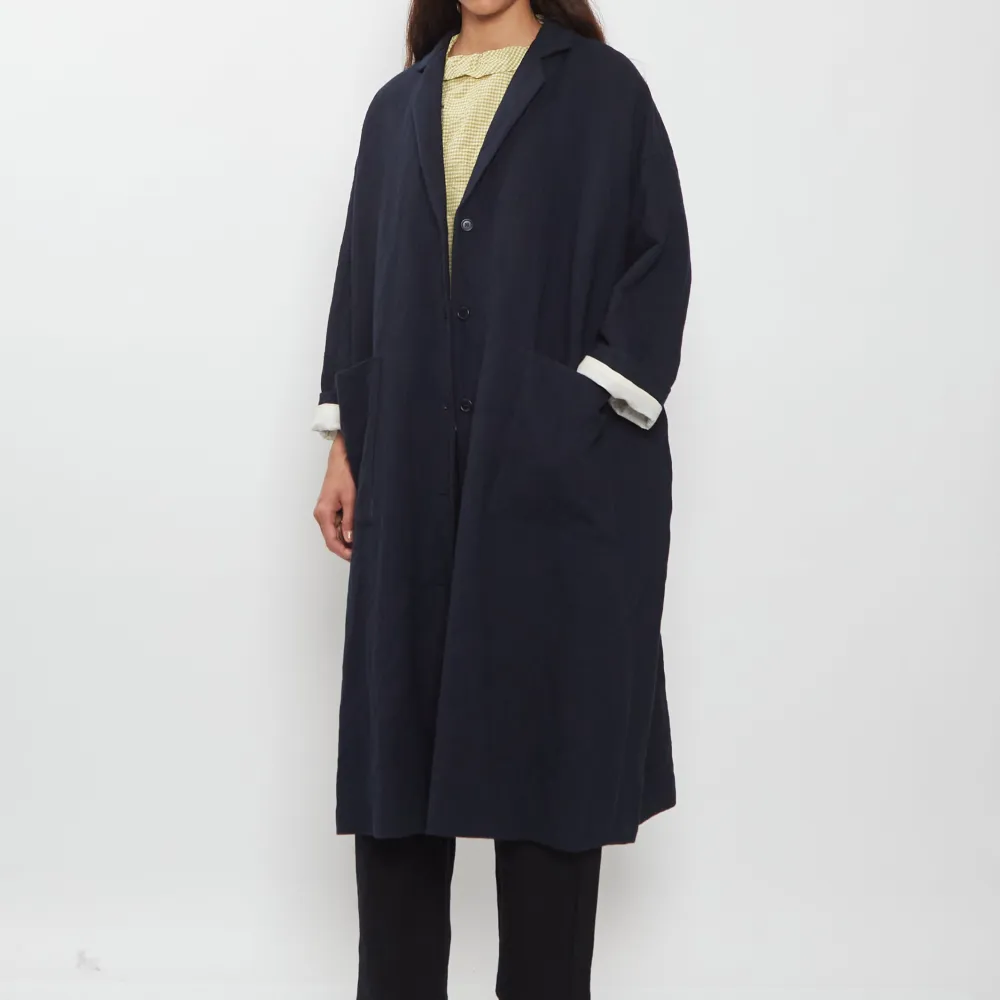 Women's Notch Lapel Single Breasted Longline Coat
