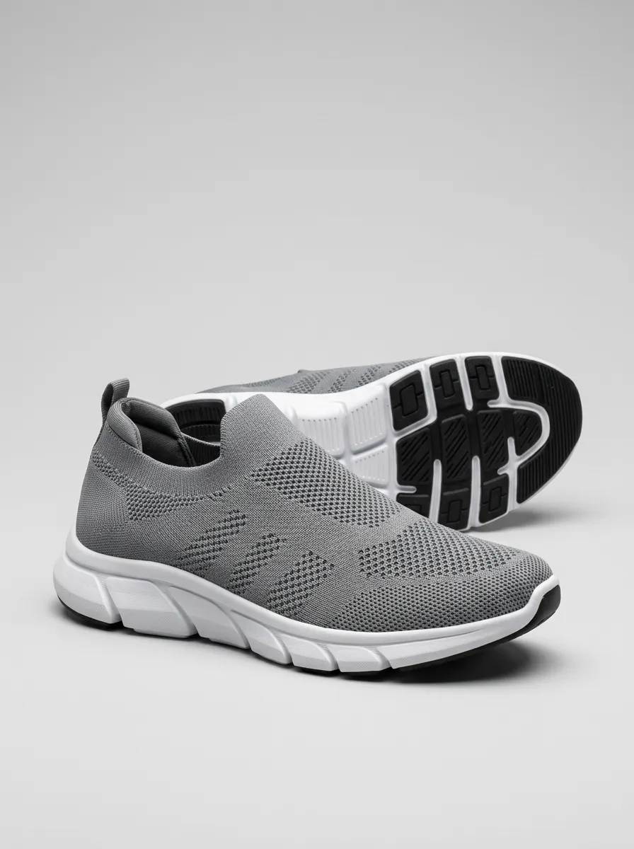Unisex Knit Patterned Slip-On Print Sneakers