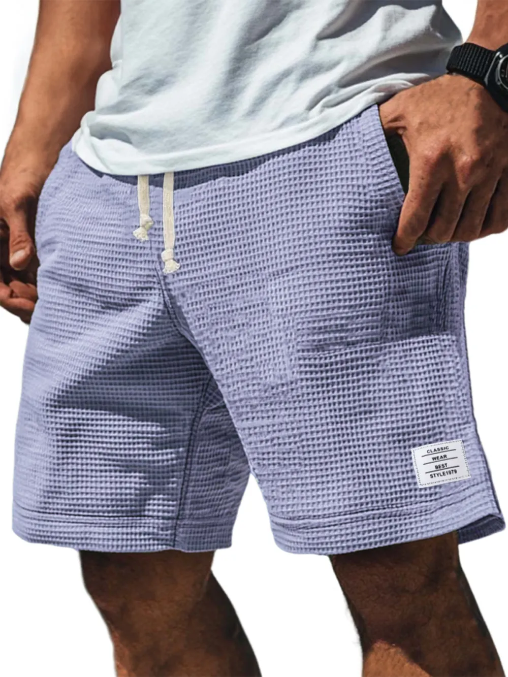 Textured Knit Seamed Detail Shorts