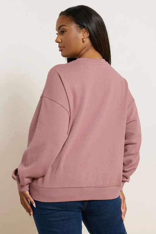 Pink '5th Ave' Embroidered Sweatshirt detail 2
