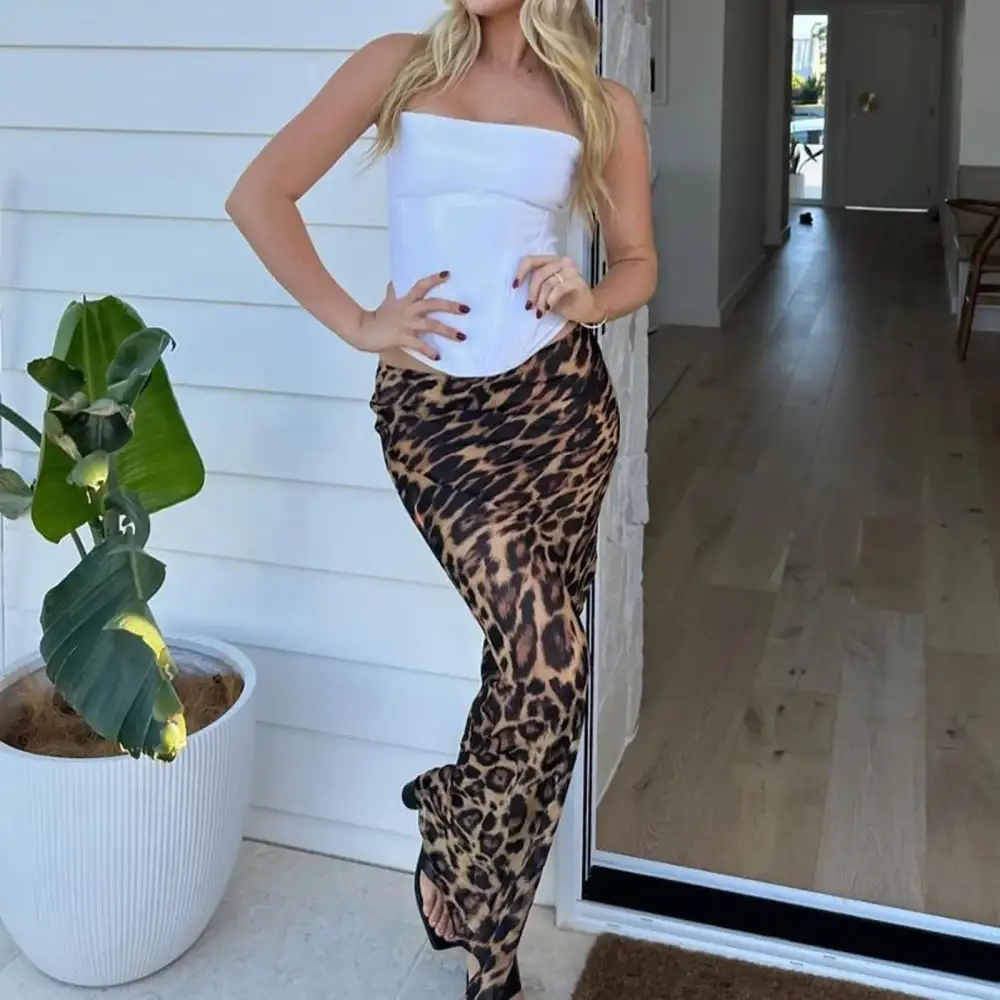 Leopard Print Maxi Skirt