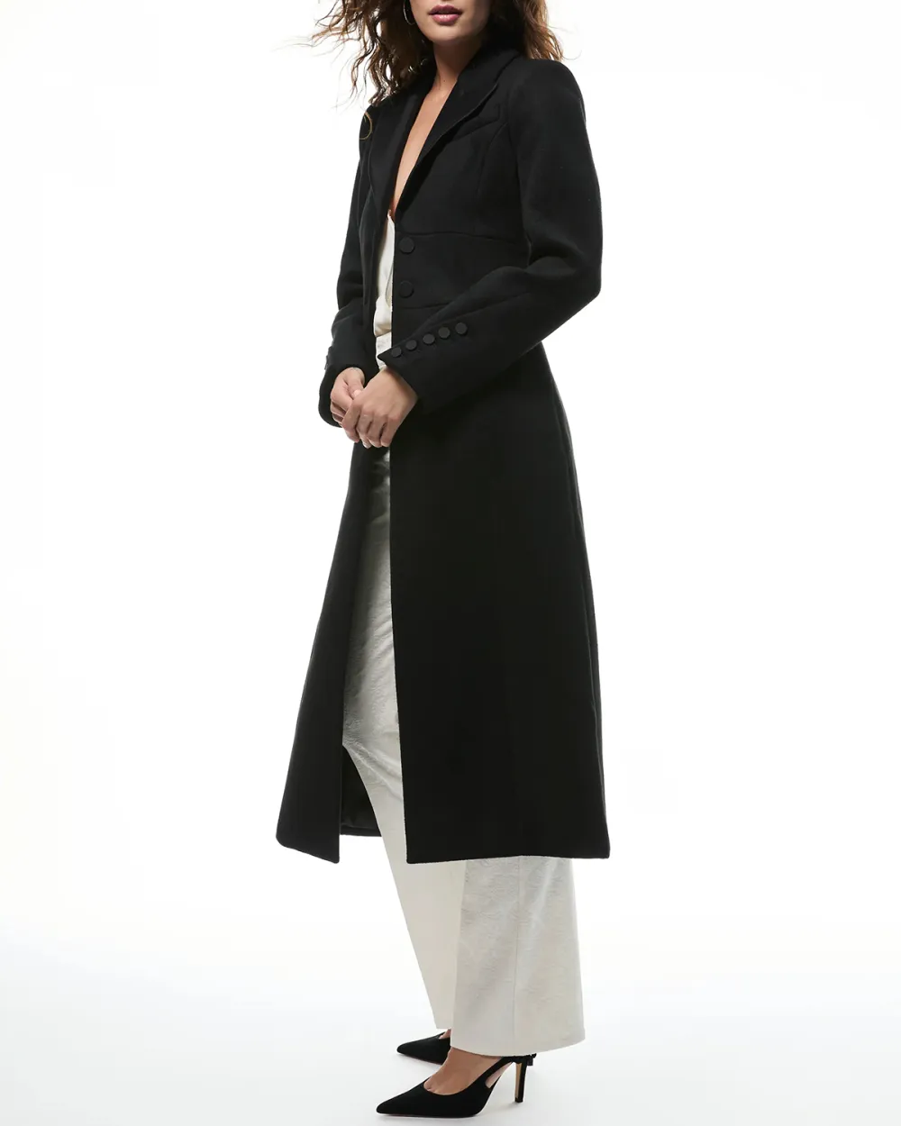 Black Long Line Open Front Blazer