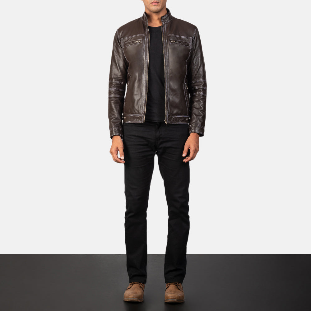 Men's Rugged Modern Biker Leather Jacket