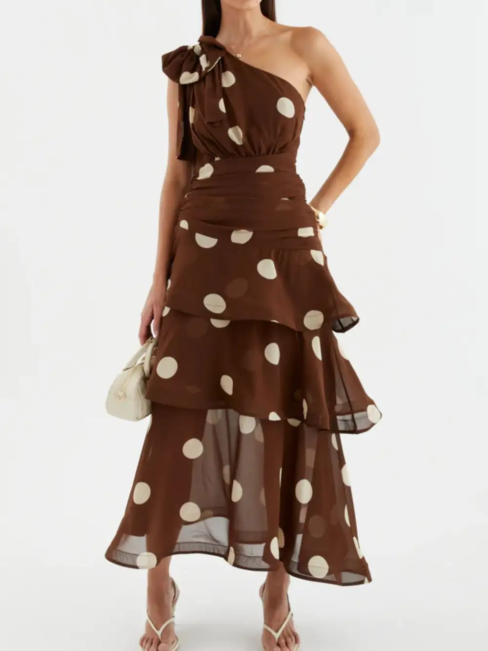 Polka Dot Ruffle Dress Casual