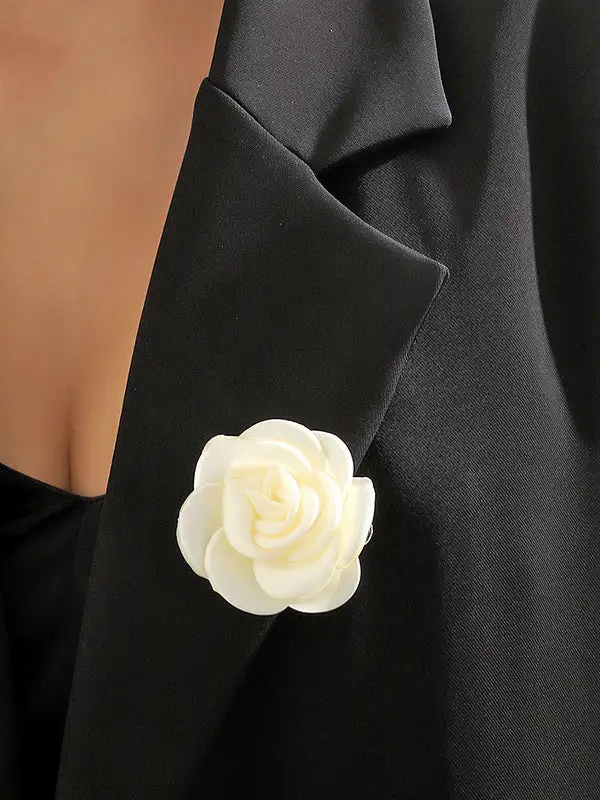 Solid Tone Floral Brooch