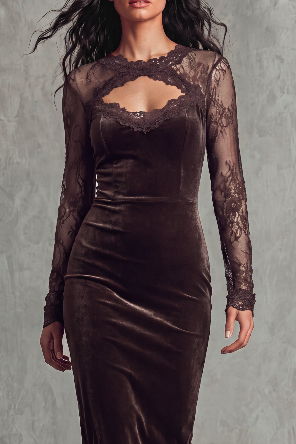 Cutout Lace Midi Dress
