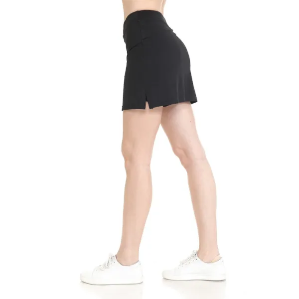 Black Side-Slit Active Shorts