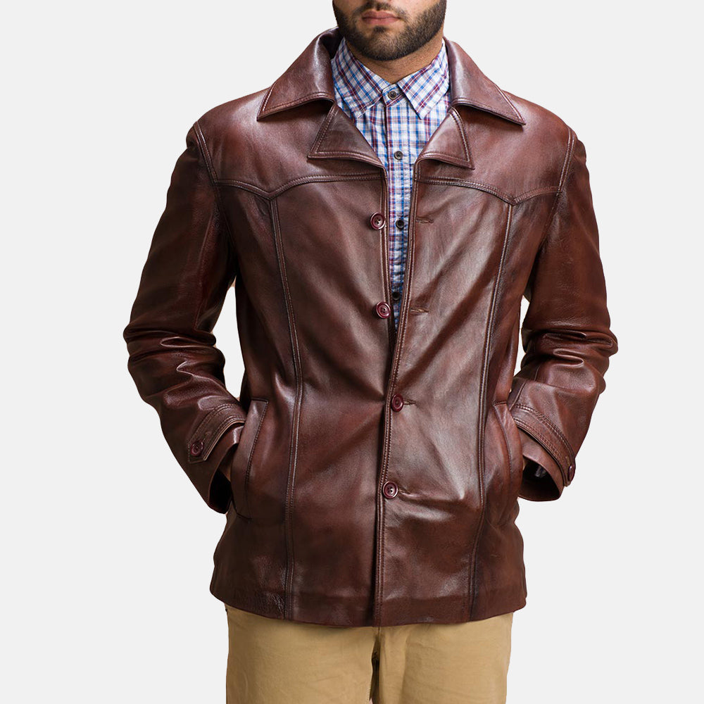 Men's Field Style Leather Jacket