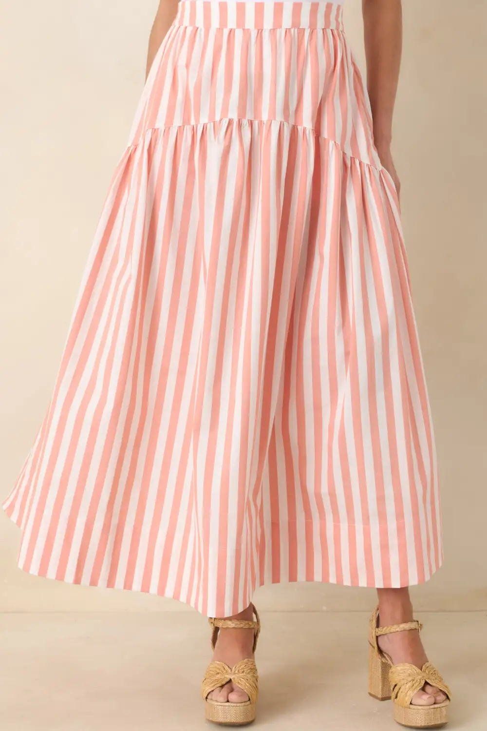 Tiered Cotton Maxi Skirt