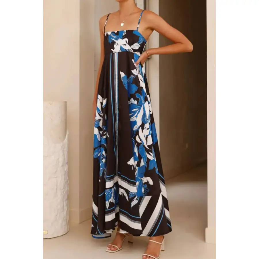 Casual Printed Square Neck Cami Maxi Dress