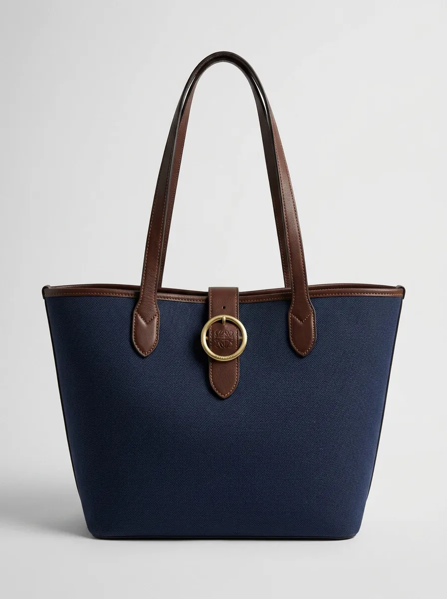 Woven Top-Handle Buckle Women's Tote Bag