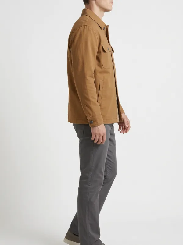 Men's Quilted-Lining Button-Front Utility Shirt Jacket