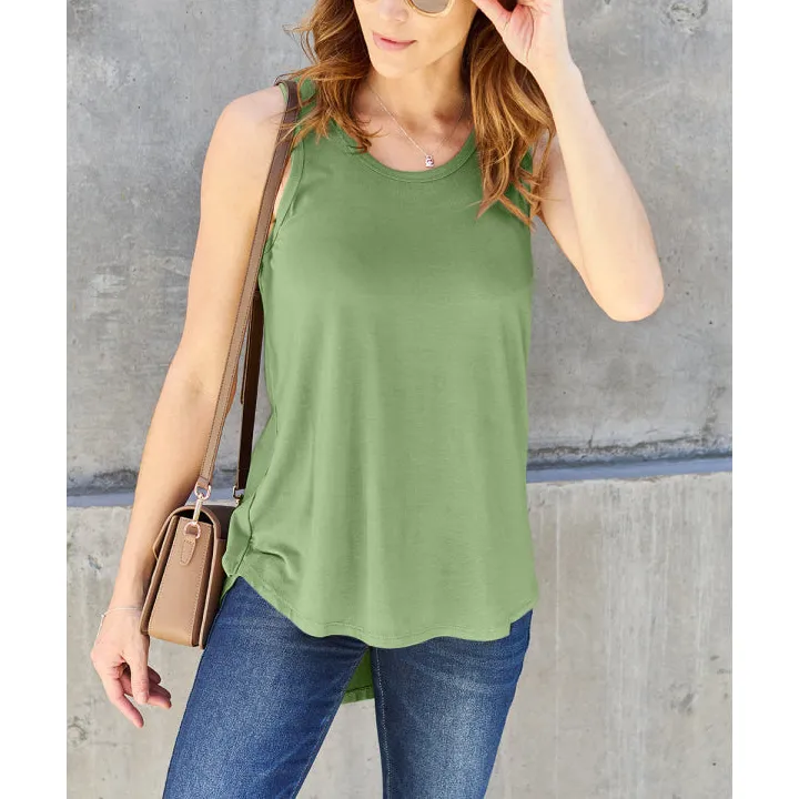 Bamboo Full Size Round Neck Tank