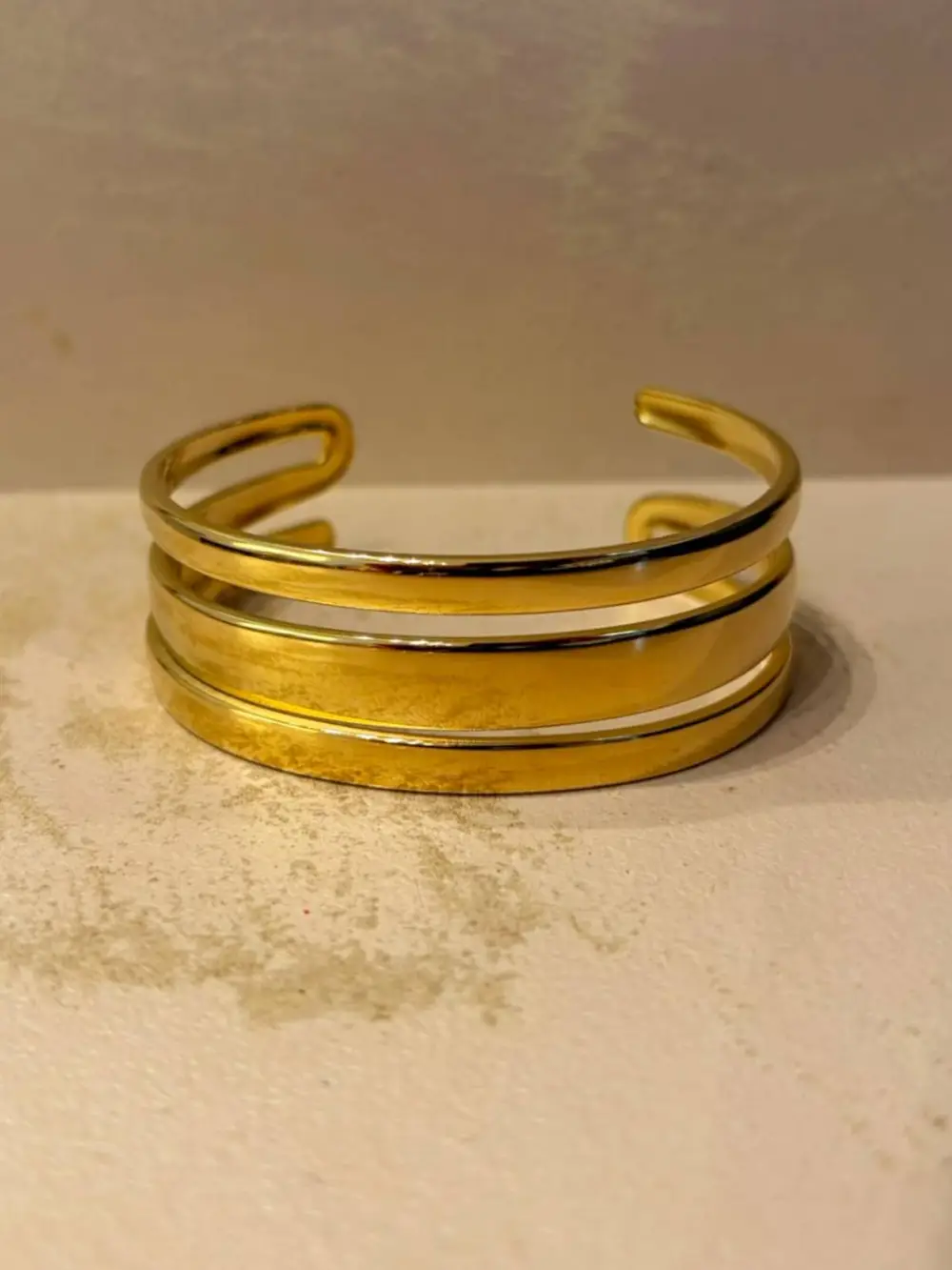 Triple Strand Metal Cuff Bracelet